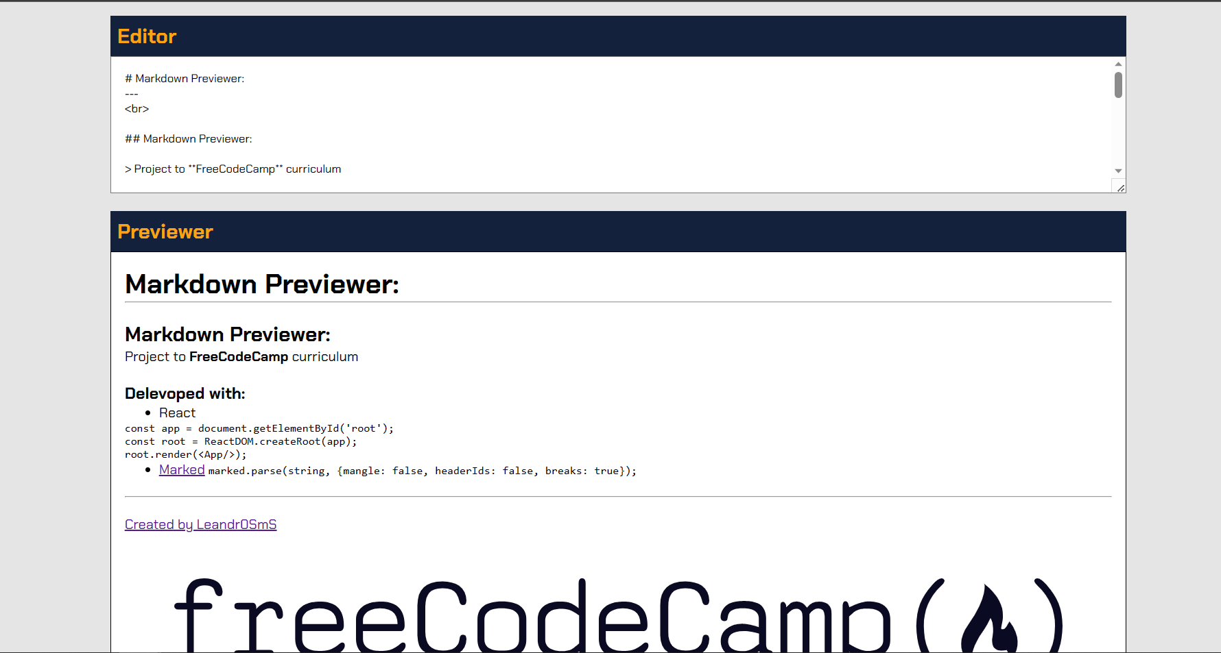 Markdown Previewer